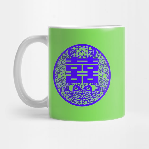 Double Happiness Lime Green with Deep Purple Symbol - Happy Hong Kong by CRAFTY BITCH